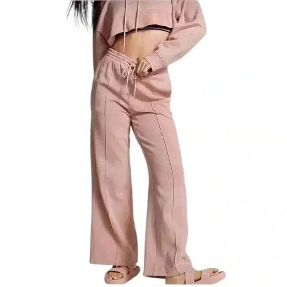 PINK Victoria's Secret Pants - PINK - Victoria's Secret Ivy Fleece Major Wide-Leg Pants